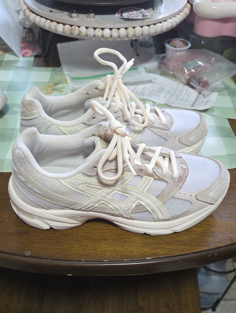 ASICS Women's Cream/Off-White Athletic Running Shoes